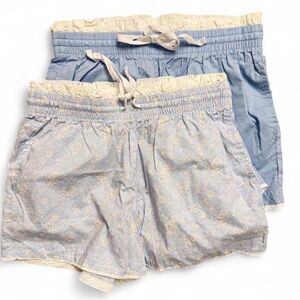 Happily Grey Cotton Boxers Set Blue & Floral L
Eyelet Trim Loungewear Like New